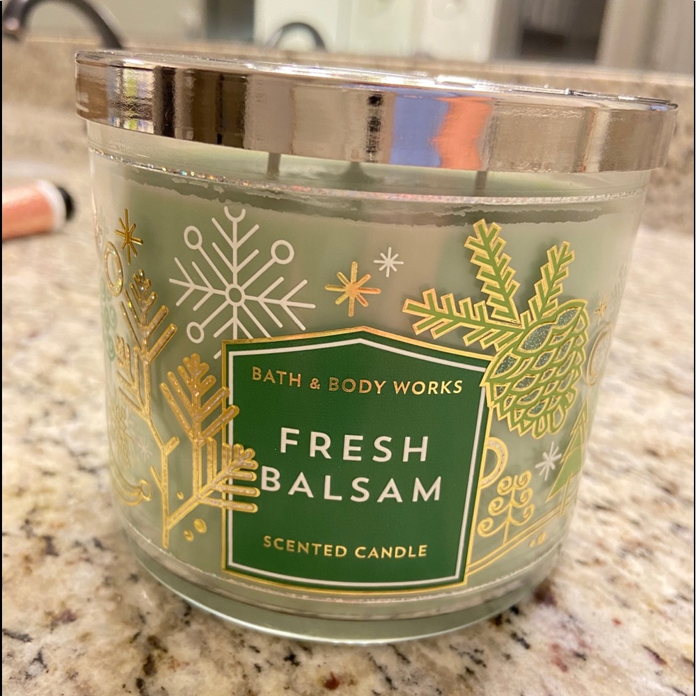 Bath & Body Work Fresh Balsam 3 Wick Candle